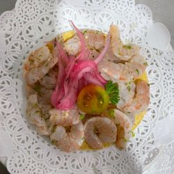 Tostada de aguachile de Camarón