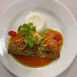 Filete de Salmón con Costra de Pepitas